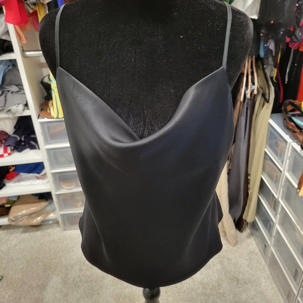 Banana Republic Black Silky Cowl-Neck Camisole